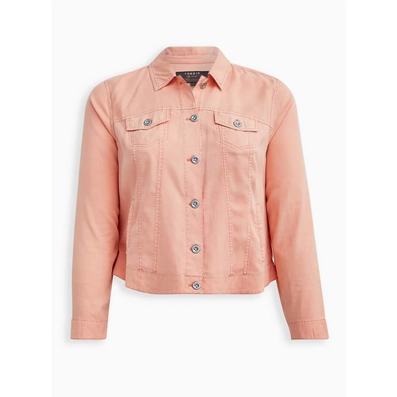 torrid Jackets & Blazers - NWT Torrid Lightweight Tencel Tucker Jacket Peach Women's Plus Size 4 4X H14063